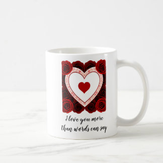 Mug Coeur et Rose Valentines Day Classic Mug, 11 oz