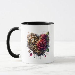 Mug Coeur et Roses Steampunk