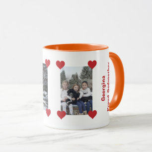 Mug Coeur Fier Godmère Amour Personnaliser Photos Nom