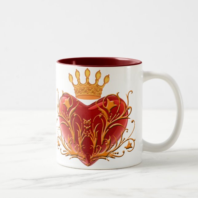 Mug Coeur Filigree Crown (Droit)