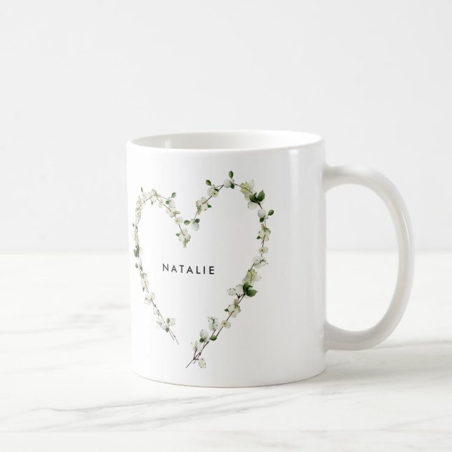 Mug Coeur fleur sauvage blanc multi photo simple (Droite)