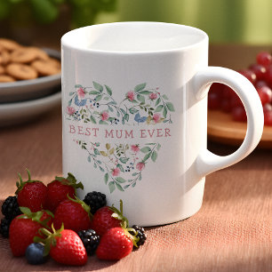 Mug Cœur floral aquarelle Meilleure maman qui soit