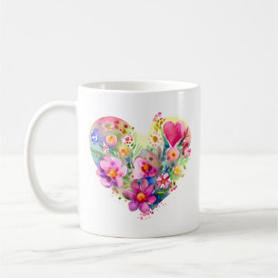 Mug Coeur floral avec citation inspirante
