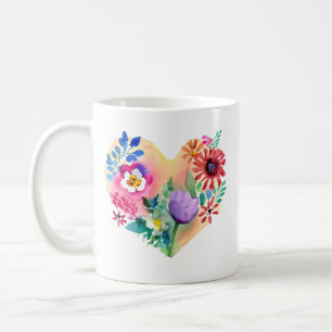 Mug Coeur floral avec citation tante