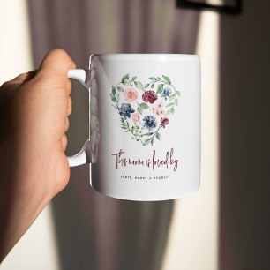 Mug Cœur floral 'Cette MAMAN est aimée par'
