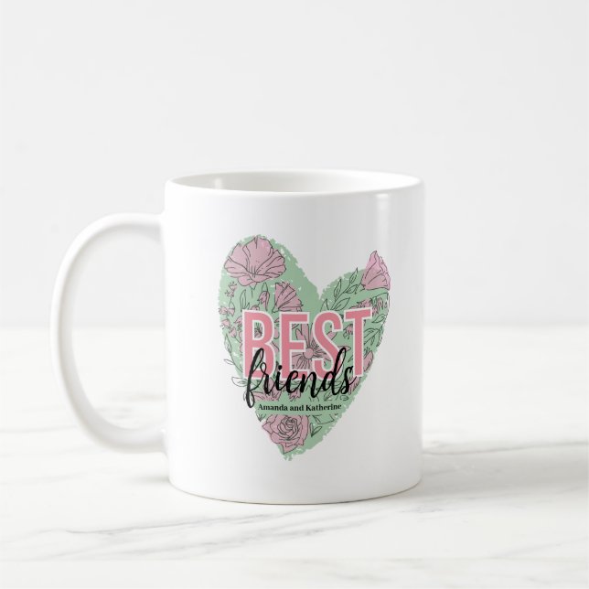 Mug Cœur Floral Moderne (Gauche)