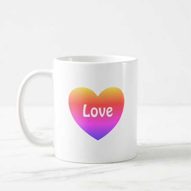 Mug Coeur gay pride Rainbow Love LGBTQ (Gauche)