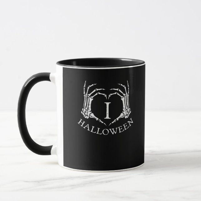 Mug Coeur Halloween Squelette Costume main Hommes Femm (Gauche)