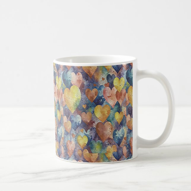 Mug coeur jaune rose orange (Droite)