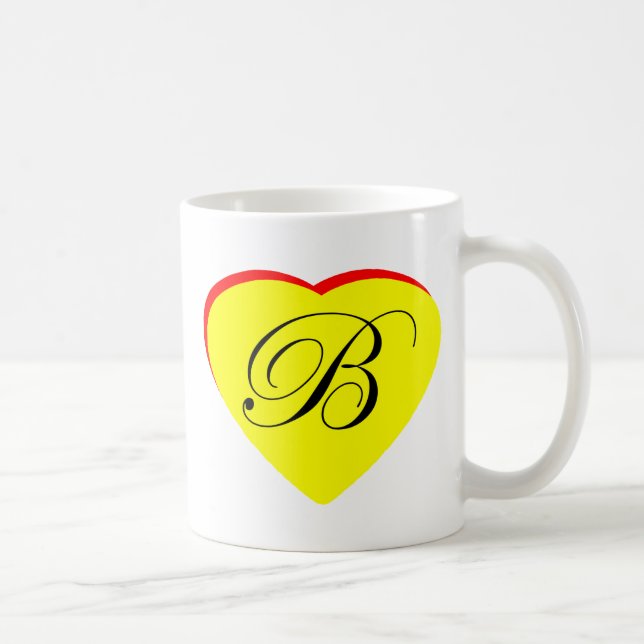 Mug Coeur jaune rouge B Faire-part de mariage Le MUSÉE (Droite)