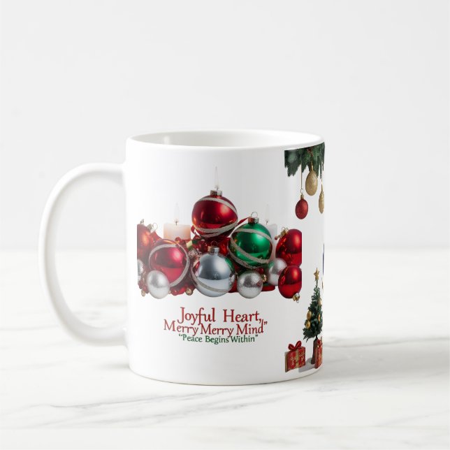 Mug Cœur Joyeux, Esprit Joyeux Joyeux — Noël Classique (Gauche)