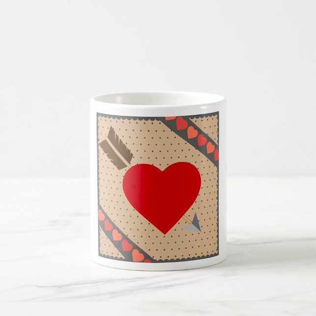 Mug Coeur mignon avec flèche Romantique Valentines Mot (Créateur téléchargé)