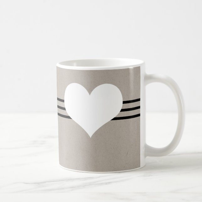 Mug Coeur moderne beige (Droite)