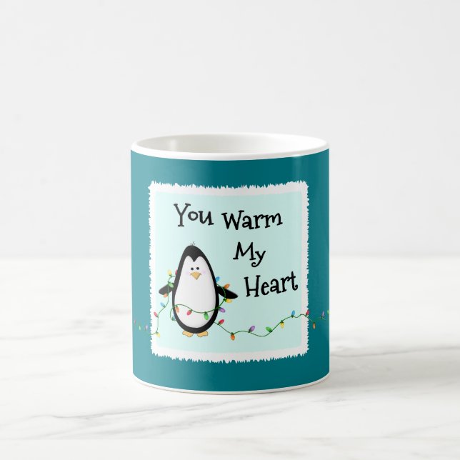 Mug Coeur Noël Noël Gite Cadeau Amusant Penguin (Centre)
