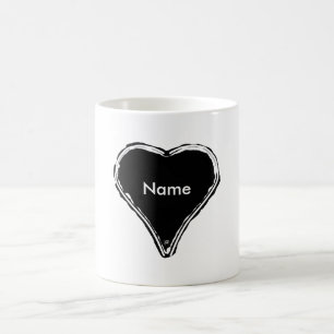 Mug Coeur noir attendant un nom