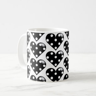Mug Coeur noir avec Pois