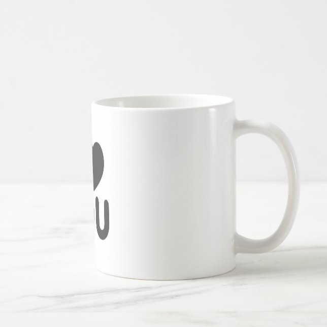 Mug Coeur noir classique "I Love You" (Droite)