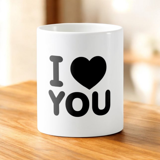 Mug Coeur noir classique "I Love You" (Créateur téléchargé)