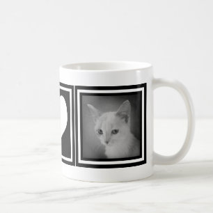 Mug Coeur noir et blanc audacieux avec le PICS de deux