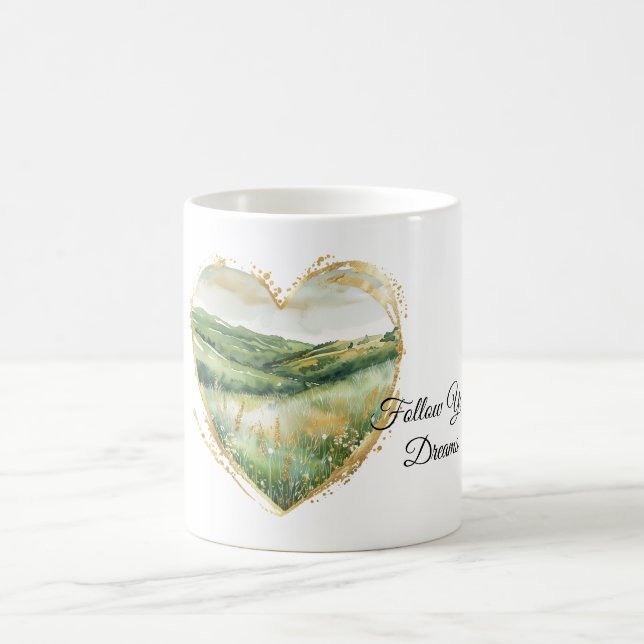 Mug Coeur Or Collines d'Herbe Verte (Centre)
