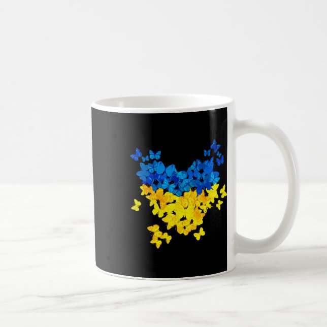 Mug Cœur Papillon Drapeau Ukraine Ukrainien Ukrainien  (Droite)