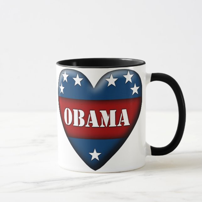 Mug coeur patriotique d'obama (Droite)