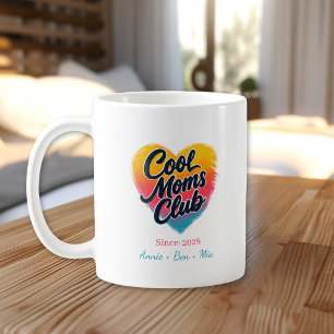 Mug Cœur personnalisé "Club des mamans cool"