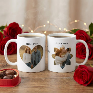 Mug Cœur personnalisé de la Saint-Valentin et photo de