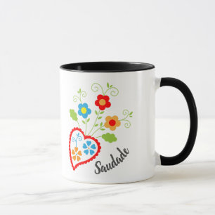 Mug Coeur populaire portugais avec mot saudade