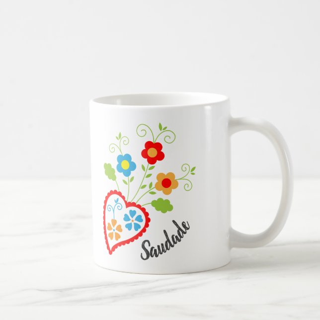 Mug Coeur populaire portugais avec mot saudade (Droite)