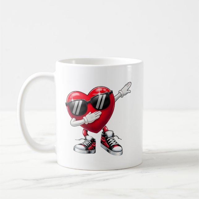 Mug Cœur qui fait le dab Amour Cool Saint-Valentin (Gauche)