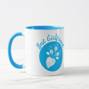 Mug Coeur romantique bleu portugais
