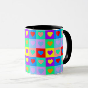 Mug Coeur romantique Coloré Motif Pop Art