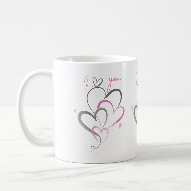 MUG CŒUR ROSE ESTHÉTIQUE MIGNON JE T'AIME (Gauche)