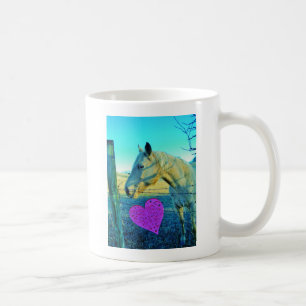 Mug Coeur rose et Cheval jaune