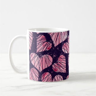 Mug Coeur rose : motif transparent aquarelle.