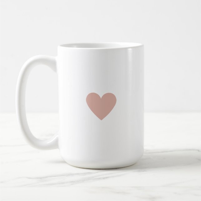 Mug Coeur rose vif moderne minimaliste simple personna (Gauche)