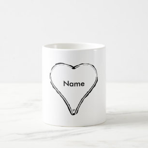 Mug Cœur rouge attendant un nom