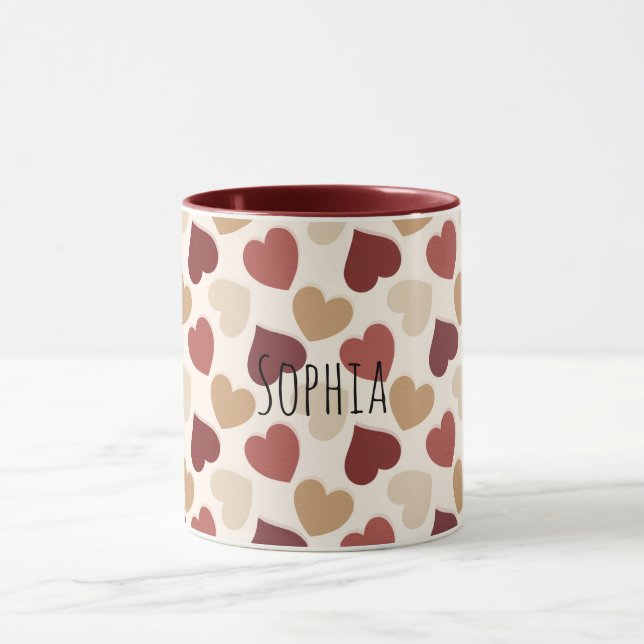 Mug Cœur Rouge Or Crème (Centre)