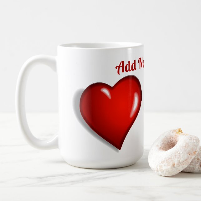 Mug Coeur rouge personnalisé (Avec donut)