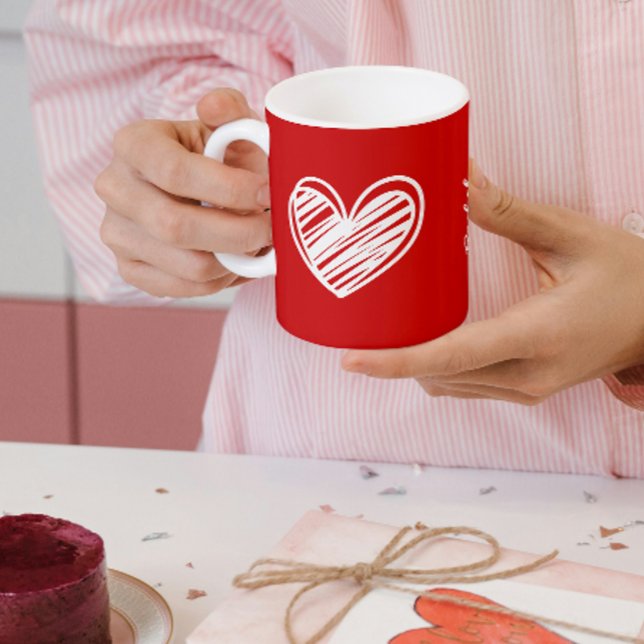 Mug Cœur Rouge Personnalisé – Cadeau pour Demoisel (Créateur téléchargé)