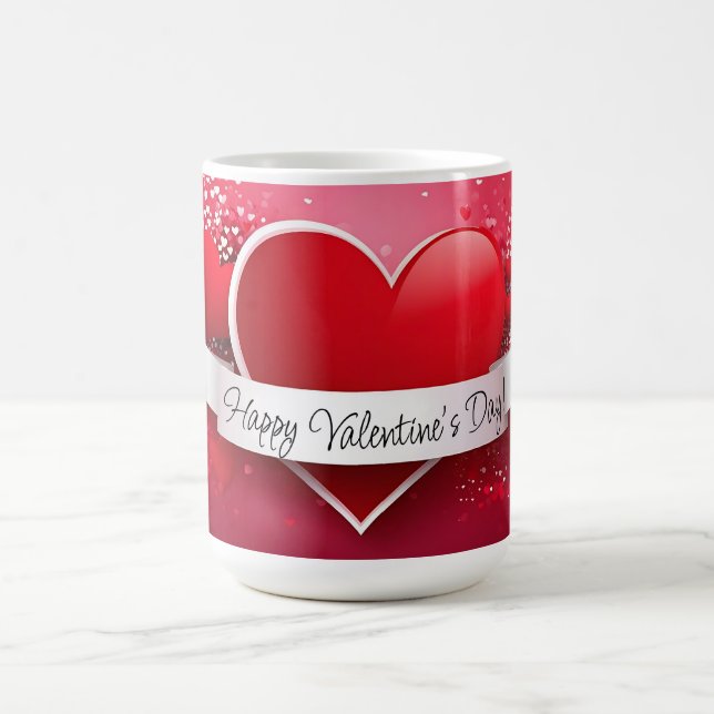 Mug Coeur rouge romantique "Heureuse Sainte-Valentin" (Centre)