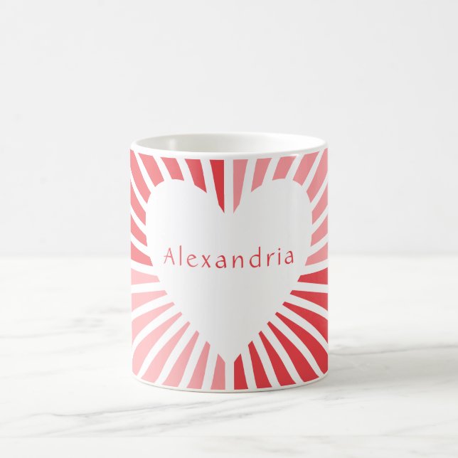 Mug Cœur rouge rose personnalisé (Centre)