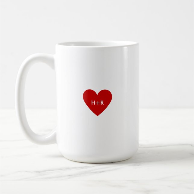 Mug Cœur rouge simple personnalisé (Gauche)