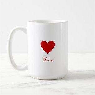 Mug Cœur Rouge Simple Personnalisé d'Amour