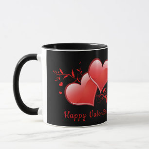 Mug Coeur rouge valentin romantique arrière - plan noi