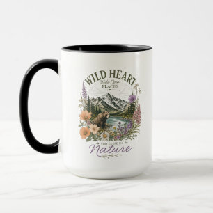 Mug Cœur Sauvage Lieux Ouverts Ours Montagne Fleur Sau