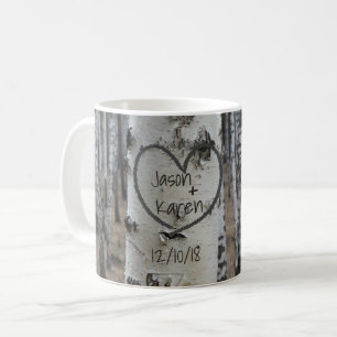 Mug Cœur sculpté rustique de campagne personnalisé