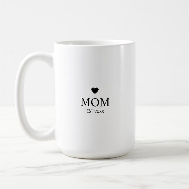 Mug Cœur Simple Année de Fondation Maman (Gauche)