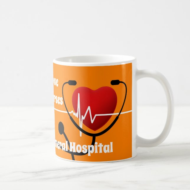 Mug Coeur, stéthoscope et infirmières d'ECG (Droite)